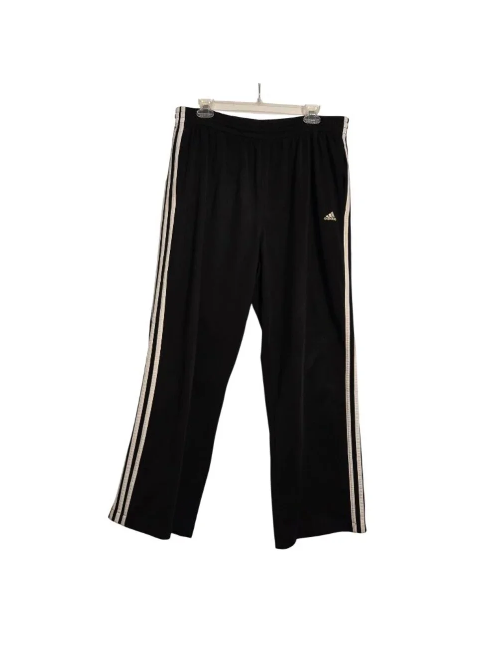 Adidas Mens Black White 3 Stripe Track Pants  AUZ002 Athletic Gym Size Large